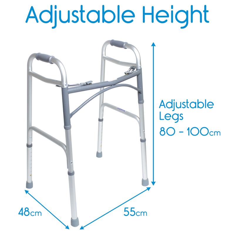 KosmoCare Premium Imported Folding Walker With Detachable Walker Bag