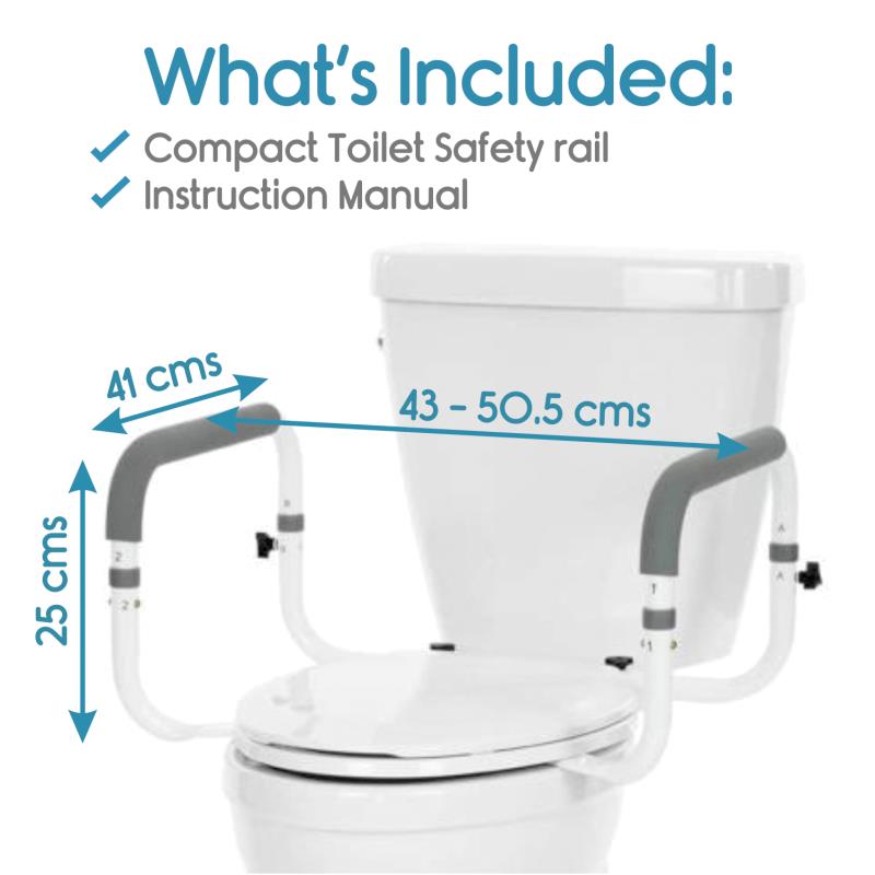 KosmoCare Compact Toilet Safety Rails - Steel