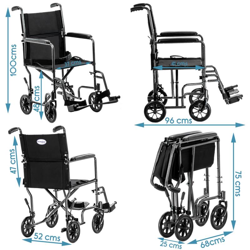 KosmoCare Tranz Wheelchair (Compact Seat : 37 cms)(RCT102)