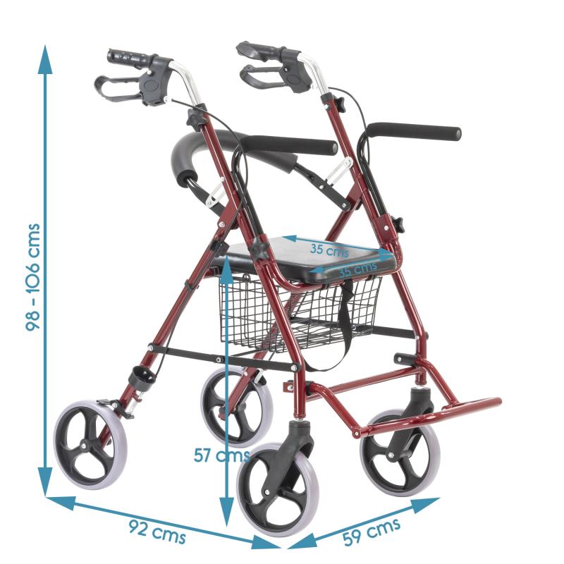 KosmoCare Rollator Walker with Footrest (RX408)