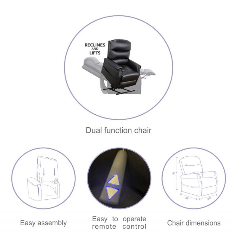 KosmoCare Electric Plush Micro Leather Power Lift Recliner Living Room Chair