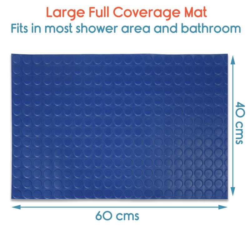 Shower Mat Size 40 cm x 60cm (Coin-Blue)