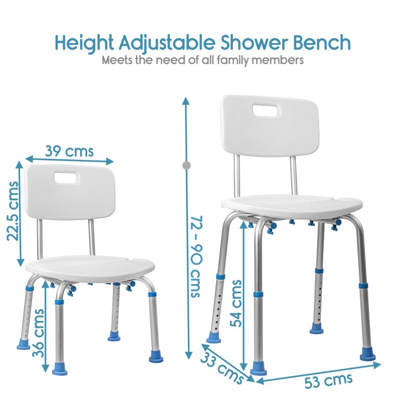 KosmoCare Shower bench with back (RX102)