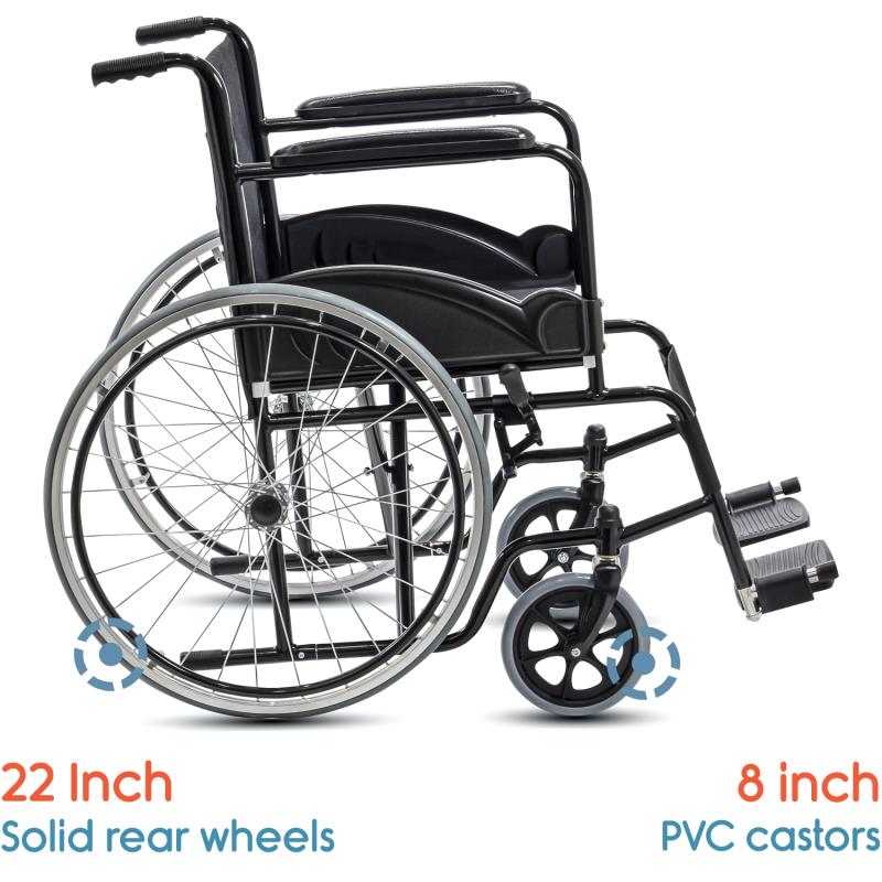 KosmoCare Dura Black Spoke Wheelchair (RCR107)