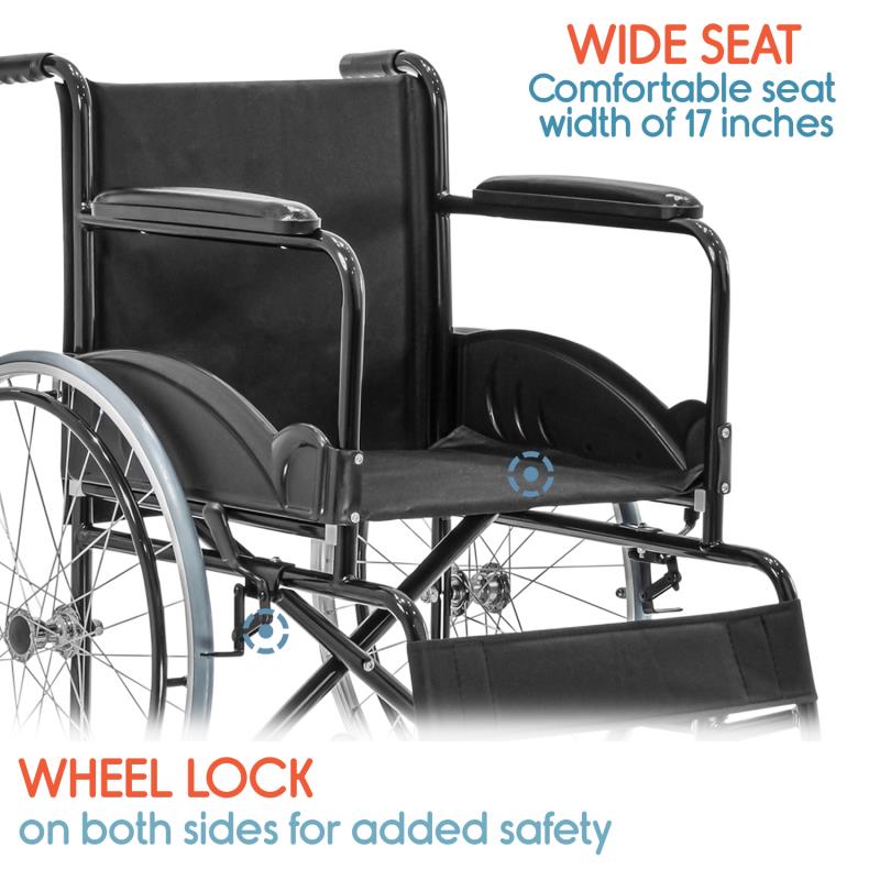KosmoCare Dura Black Spoke Wheelchair (RCR107)