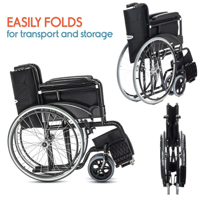 KosmoCare Dura Black Spoke Wheelchair (RCR107)