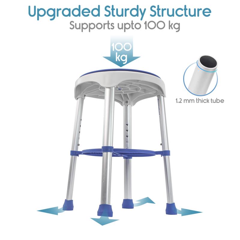KosmoCare Swivel Shower Stool with Storage Tray (RX113)