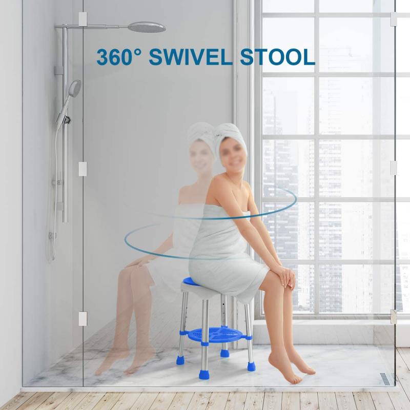KosmoCare Swivel Shower Stool with Storage Tray (RX113)