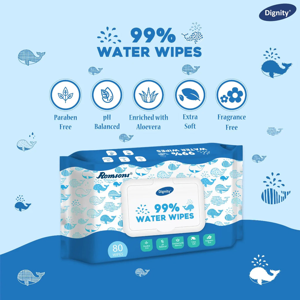 Dignity 99% Water Wipes  (80 Wipes/Pack)