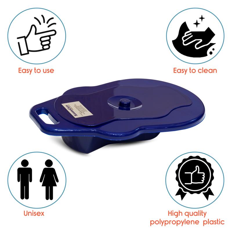 KosmoCare Bed Pan with Lid and Built-in Handle