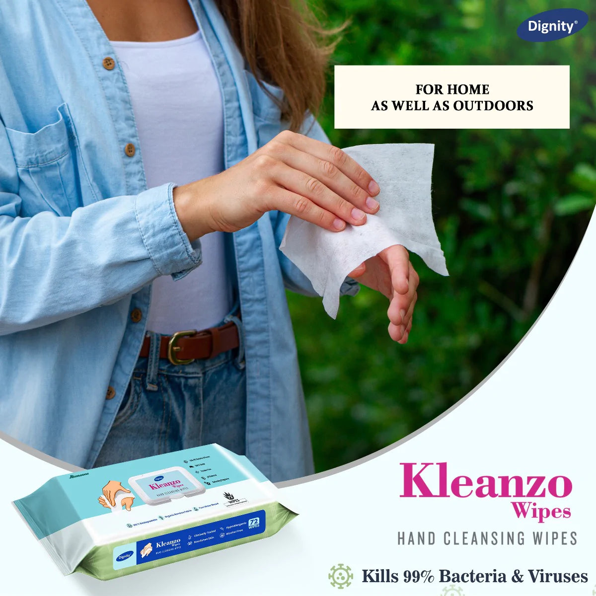 Dignity Kleanzo Hand Cleansing Wipes  (72 Wipes/Pack)