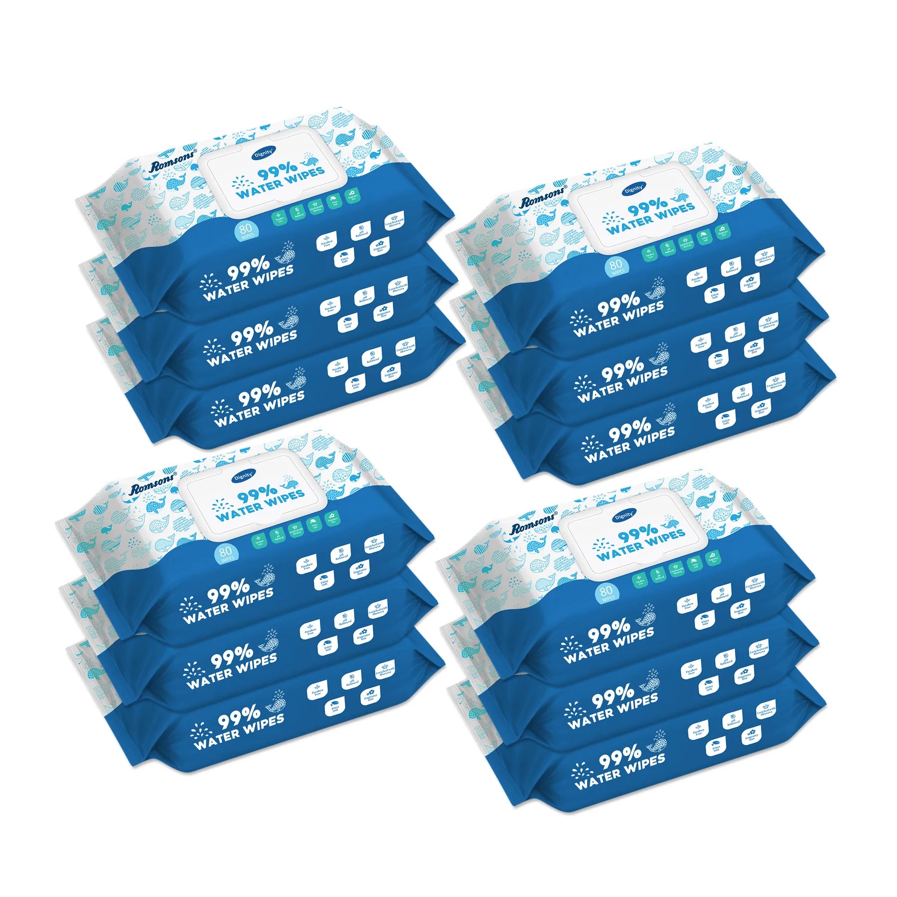 Dignity 99% Water Wipes  (80 Wipes/Pack)