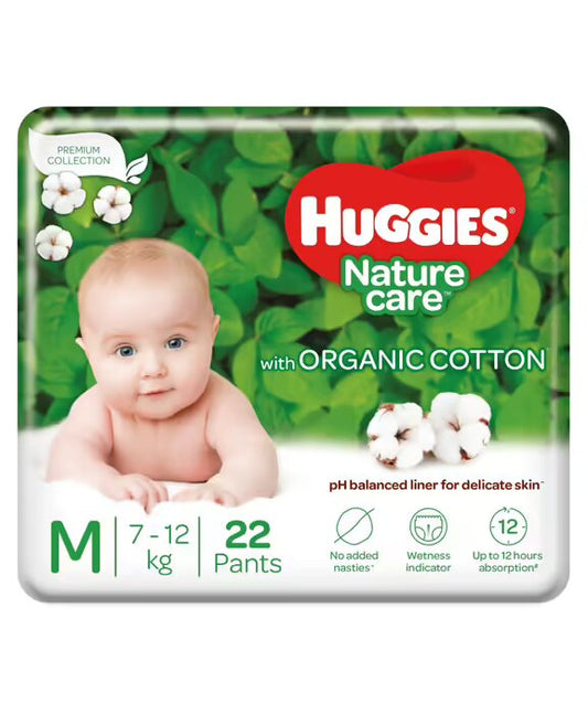 Huggies Premium Nature Care Pants Medium Size Diapers - 22 Pieces