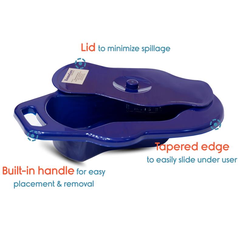 KosmoCare Bed Pan with Lid and Built-in Handle
