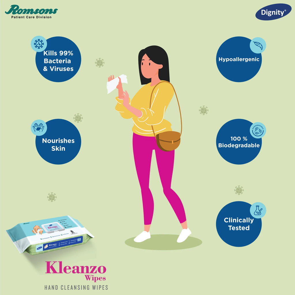 Dignity Kleanzo Hand Cleansing Wipes  (72 Wipes/Pack)