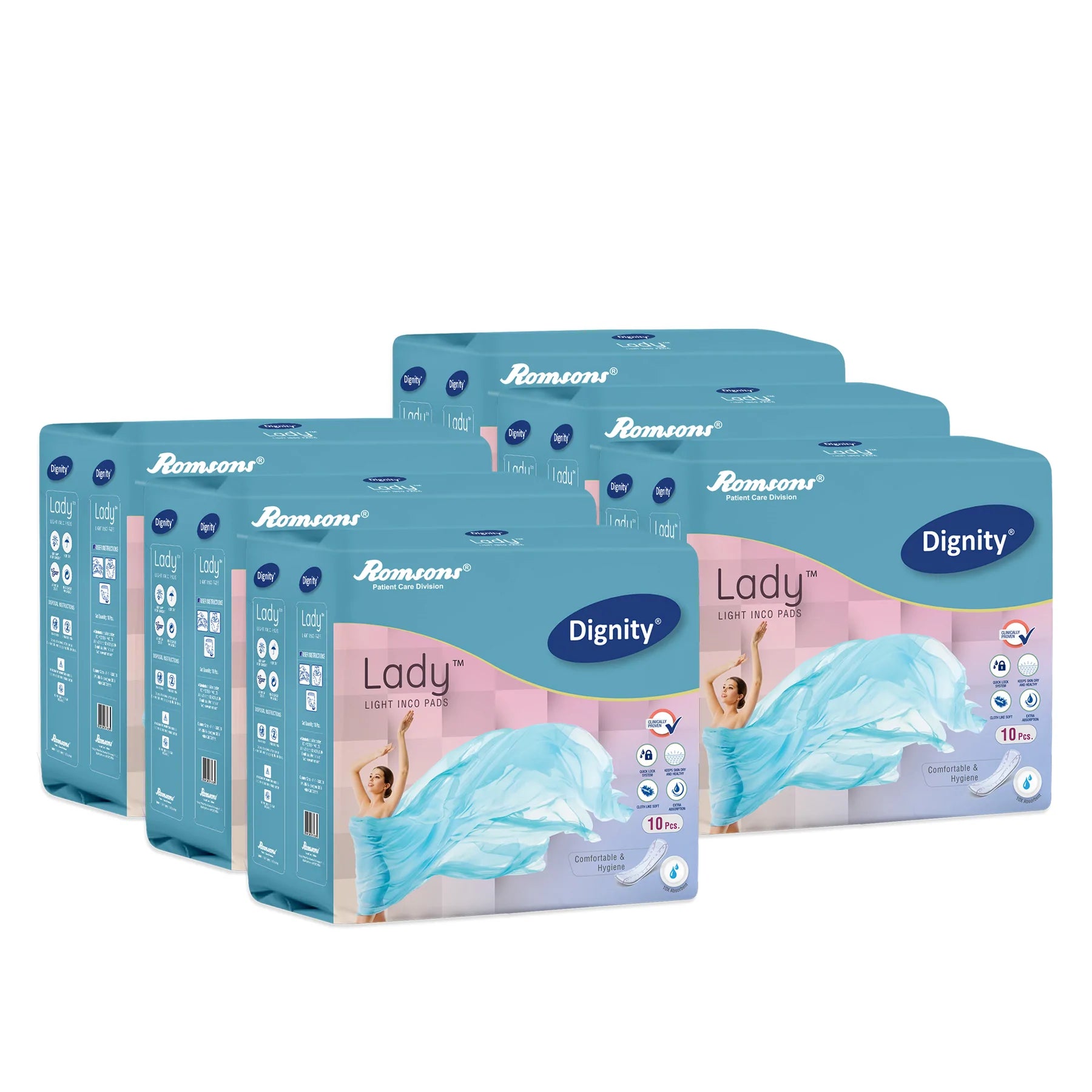 Dignity Lady Light Incontinence Pads (10 Pcs/Pack)