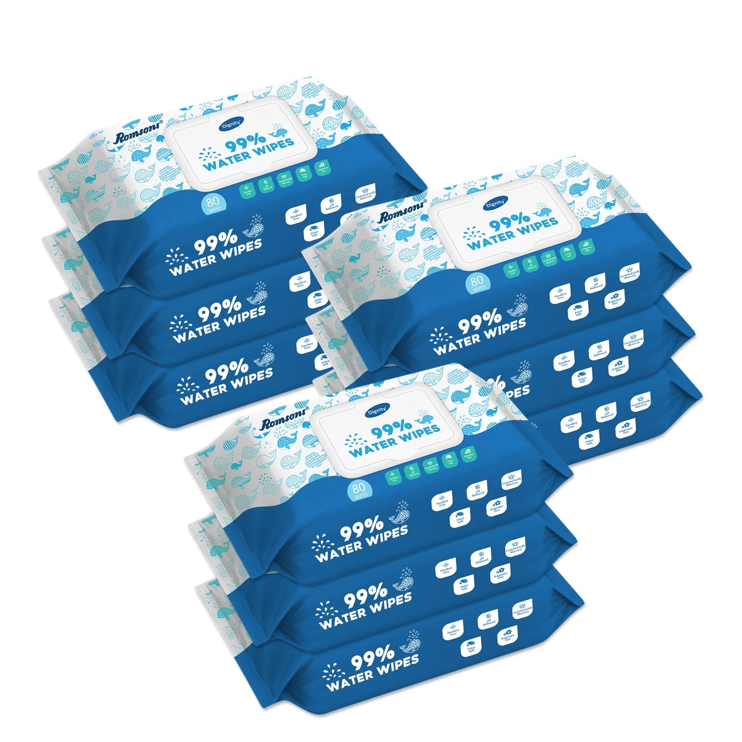 Dignity 99% Water Wipes  (80 Wipes/Pack)