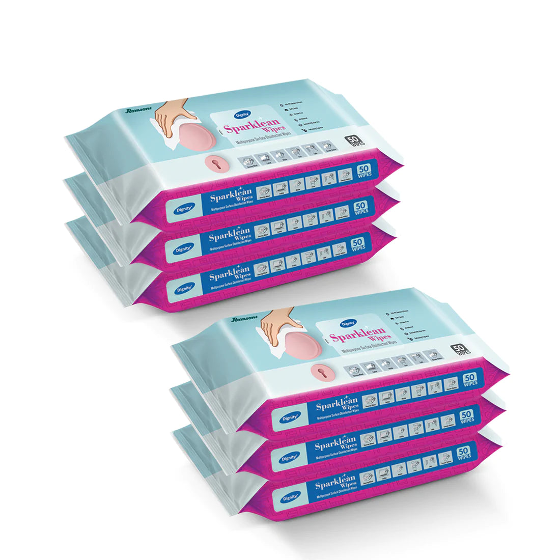 Dignity Sparklean Multipurpose Surface Cleansing Wipes (50 Wipes/Pack)