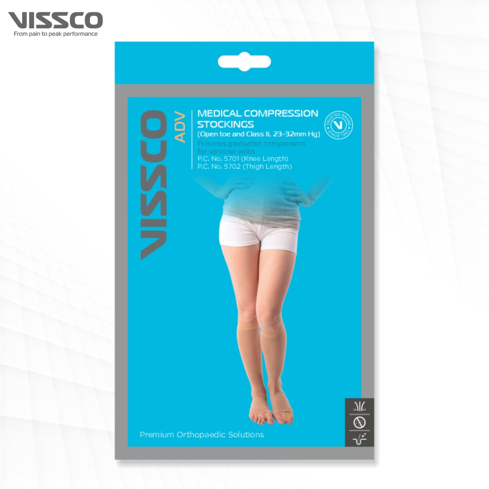 "VISSCO ADV CLASS 2 KNEE LENGTH MED. COMP. STOCKINGS"
