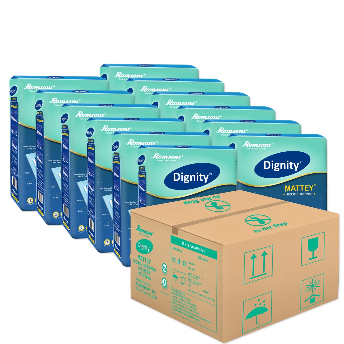 Dignity Mattey Disposable Tuckable Underpads  (10 Pcs/Pack)