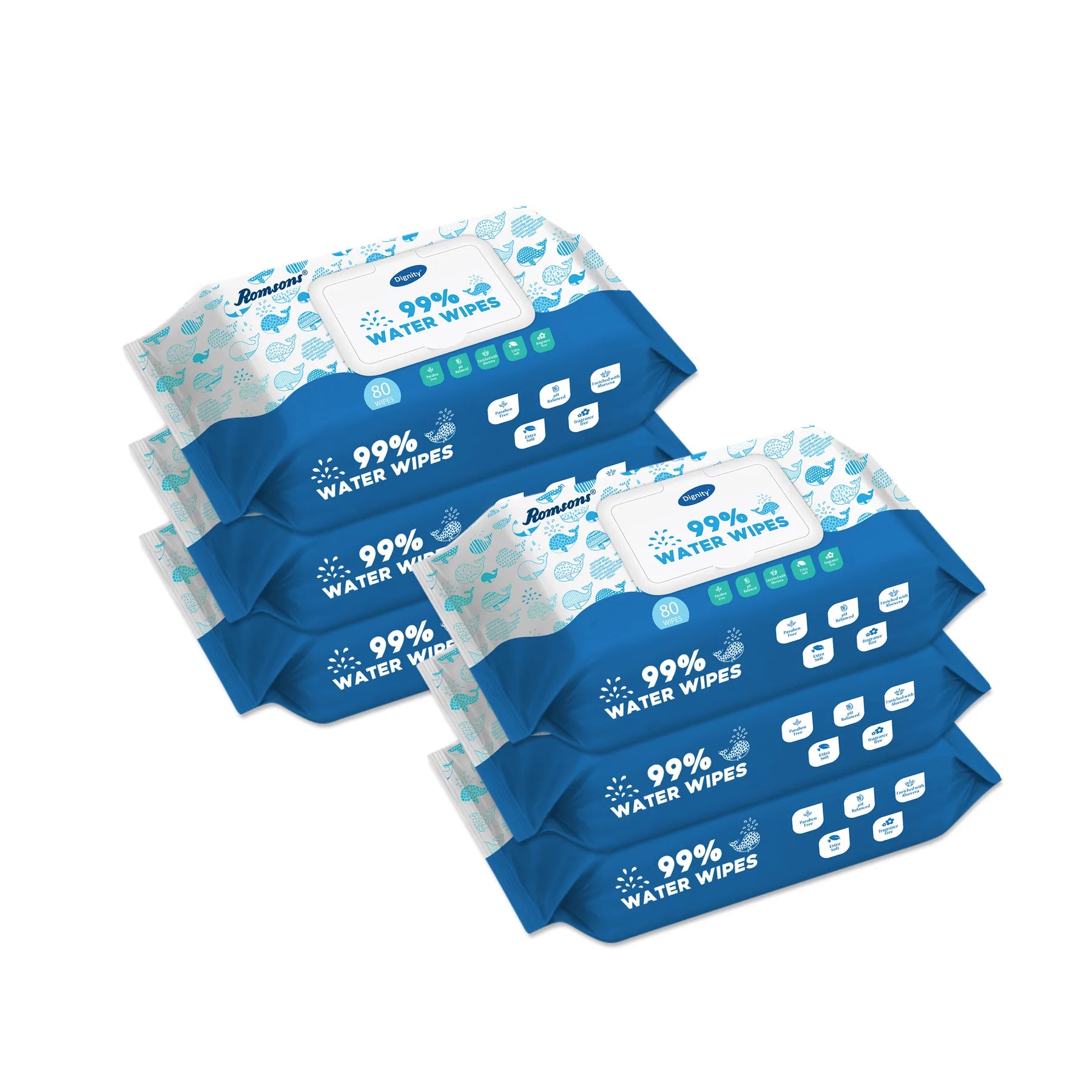 Dignity 99% Water Wipes  (80 Wipes/Pack)