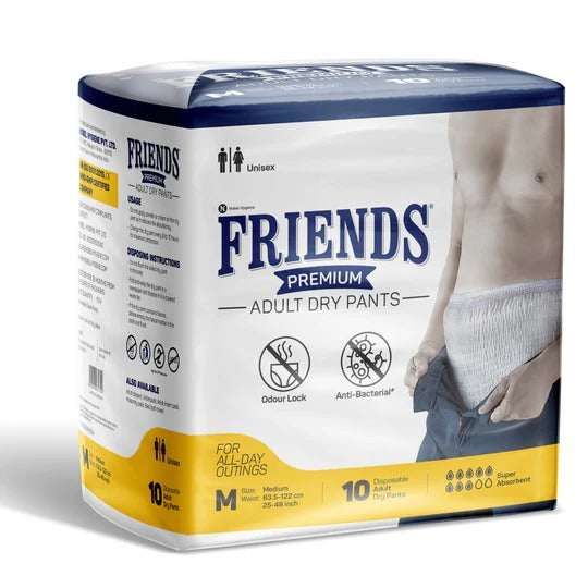 Friends Premium Adult Dry Pants + Premium Underpads Combo Pack