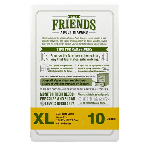 Friends Easy Adult Diapers + Premium Underpads Combo Pack