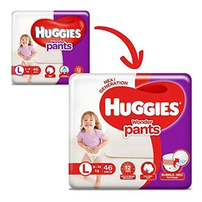 Huggies Wonder Pants Diapers, Large (Pack of 46)