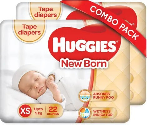 Huggies New Born - XS (44 Pieces)