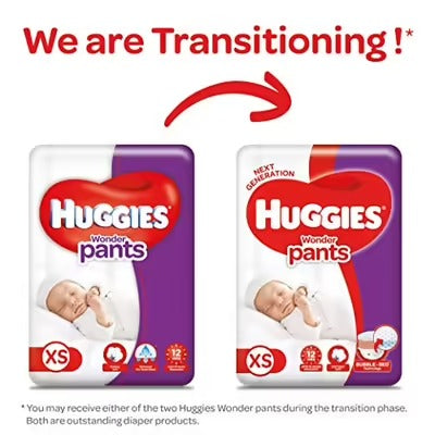 Huggies Wonder Pants Extra Small Size Diaper Pants Combo Pack of 2, 24 Counts Per Pack (48 Counts)
